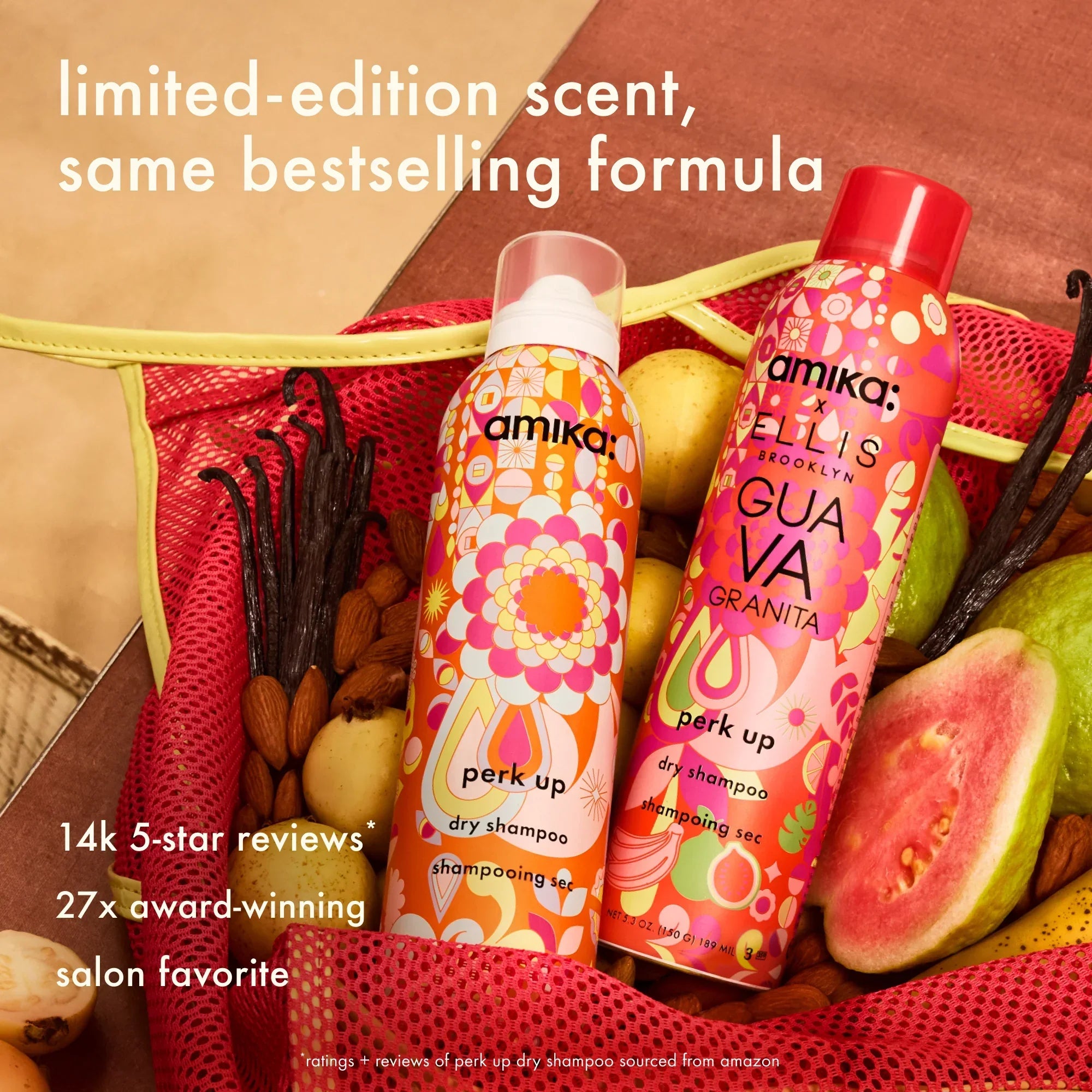 amika x Ellis Brooklyn limited-edition perk up GUAVA GRANITA dry shampoo