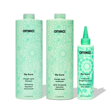 super-sized strength repair set the kure shampoo, conditioner + multi-task treatment